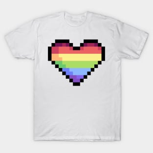 Pixel LGBT Pride Heart T-Shirt